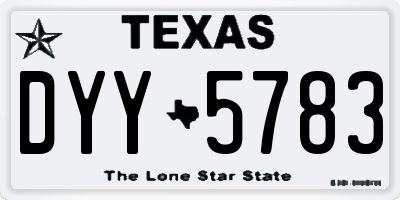 TX license plate DYY5783