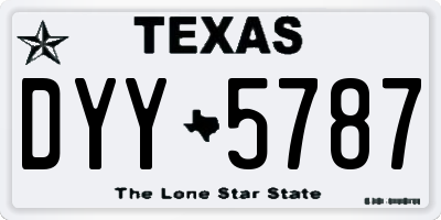 TX license plate DYY5787