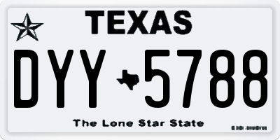 TX license plate DYY5788