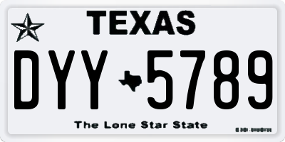TX license plate DYY5789