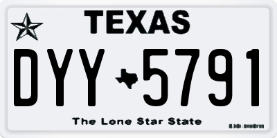 TX license plate DYY5791