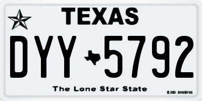 TX license plate DYY5792