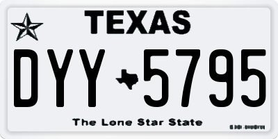 TX license plate DYY5795