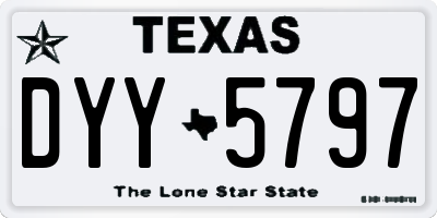 TX license plate DYY5797