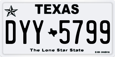 TX license plate DYY5799