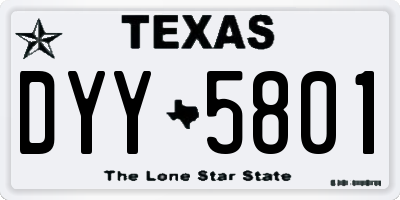 TX license plate DYY5801