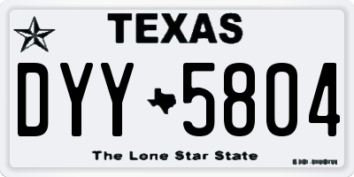 TX license plate DYY5804