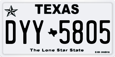 TX license plate DYY5805