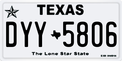 TX license plate DYY5806