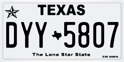 TX license plate DYY5807
