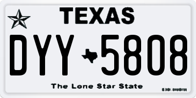 TX license plate DYY5808