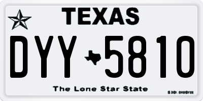 TX license plate DYY5810