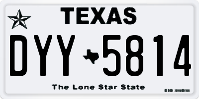 TX license plate DYY5814