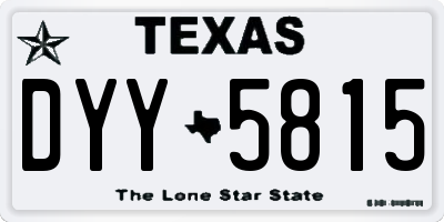 TX license plate DYY5815