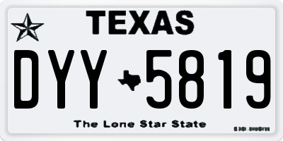 TX license plate DYY5819