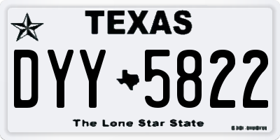 TX license plate DYY5822