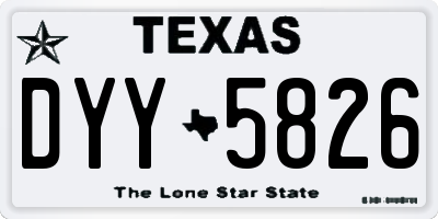 TX license plate DYY5826