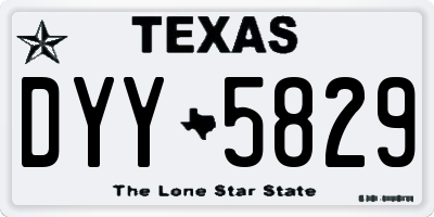 TX license plate DYY5829