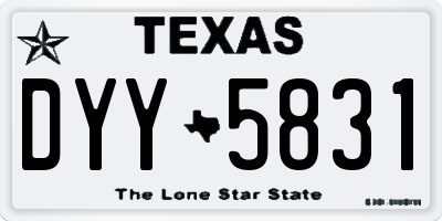 TX license plate DYY5831