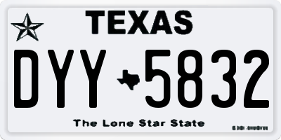 TX license plate DYY5832