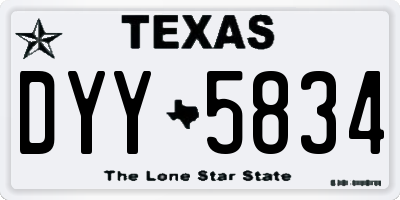 TX license plate DYY5834