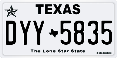TX license plate DYY5835