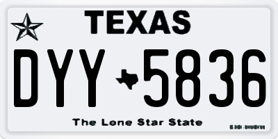 TX license plate DYY5836
