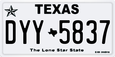 TX license plate DYY5837