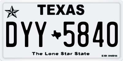 TX license plate DYY5840