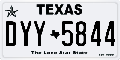 TX license plate DYY5844
