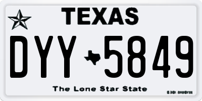 TX license plate DYY5849