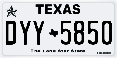 TX license plate DYY5850