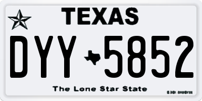 TX license plate DYY5852
