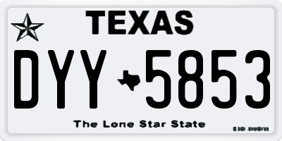 TX license plate DYY5853