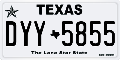 TX license plate DYY5855