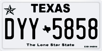 TX license plate DYY5858