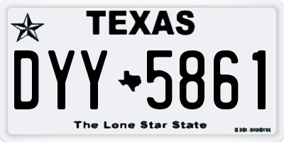 TX license plate DYY5861