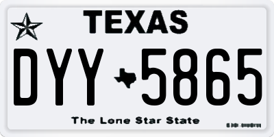 TX license plate DYY5865