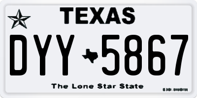 TX license plate DYY5867
