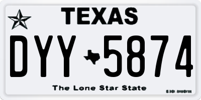TX license plate DYY5874