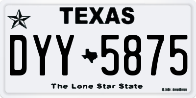 TX license plate DYY5875