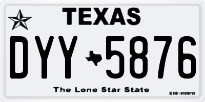 TX license plate DYY5876