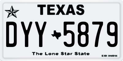 TX license plate DYY5879