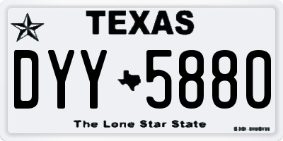 TX license plate DYY5880
