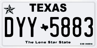 TX license plate DYY5883