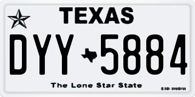 TX license plate DYY5884