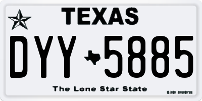 TX license plate DYY5885