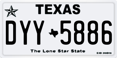 TX license plate DYY5886