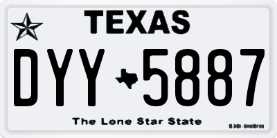 TX license plate DYY5887
