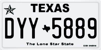 TX license plate DYY5889